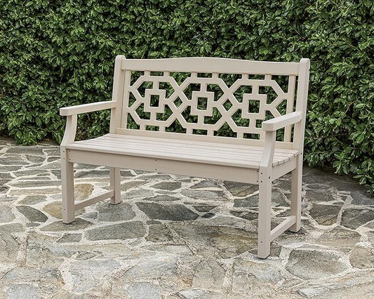 Martha Stewart by POLYWOOD® Chinoiserie 48” Garden Bench in Teak