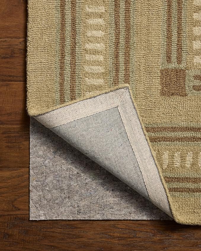 Loloi Chris Loves Julia Alfie Collection ALF-04 Green/Natural 5'-0" x 7'-6" Area Rug Wool Neutral Living Bedroom Dining Carpet