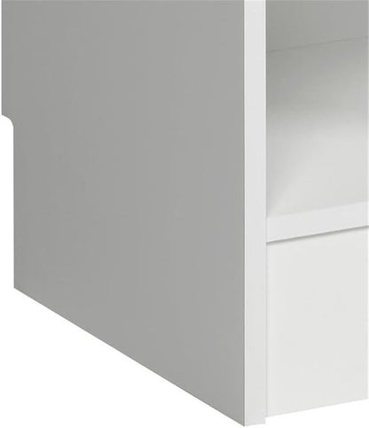 Prepac Narrow Coat Rack Freestanding Hall Tree with 3 Hooks, Entryway Furniture for Coat & Shoe Storage, Entryway Organization with Adjustable Shelf, 14.75"W x 72.5"H x 15.5"D, Set of 4, White
