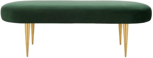 Safavieh Home Collection Corinne Emerald and Gold Velvet Oval Bench