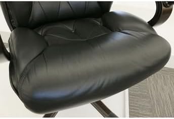 NBF Kingston Standard Executive Office Chair Desk Chair - Ergonomic Chairs with Adjustable Gas Lift and Tilt - Modern Office Chair with Dual Wheel Casters - Faux Leather Chair (Black, Mahogany)