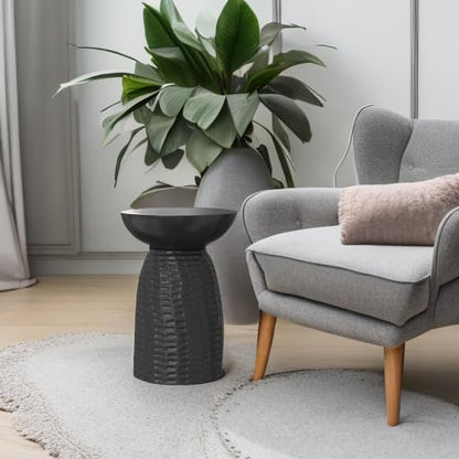 SIMPLIHOME Boyd 13-inch Wide Solid Mango End Table in Black, Contemporary-Style Accent Table for Living Room, Bedroom, or Family Room, Assembled