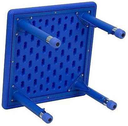 Flash Furniture Wren 24'' Square Blue Plastic Height Adjustable Activity Table