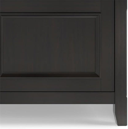 SIMPLIHOME Amherst 72-inch Wide Solid Wood Low TV Stand in Hickory Brown, Transitional-Style Media Console for Living Room with Cable Management, Fits 80" TVs