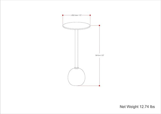 SIMPLIHOME Melene Modern Contemporary 12 inch Wide Metal Side Table in Gold/Grey for The Living Room and Bedroom