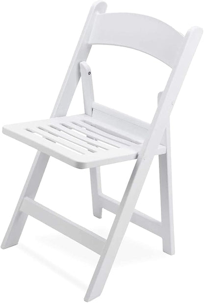 EventStable Titan PRO Resin Folding Chair - Indoor/Outdoor Lightweight Chair - Slatted Seat Folding Chair for Weddings Parties Events - 50 Pack