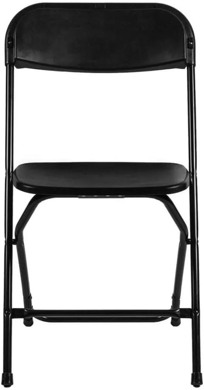 Plastic Folding Chair, 10 Pack, 650lb Weight Capacity - Indoor Outdoor, Portable, Stackable with Steel Frame - for Events, Office, Wedding, Party, Picnic, Kitchen, Dining