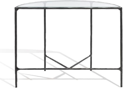 SAFAVIEH Couture Collection Jessa Black Forged Metal Half Moon Semi Circle Console Table (Fully Assembled)