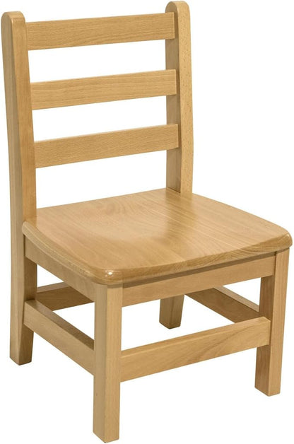 Kids Wooden Chair Set, Fully Assembled Youth Ladderback Wood Chairs for Children, 11" Seat Height for Ages 4-6 (Set of Two)