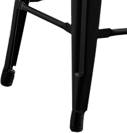 AC Pacific 24” Metal Backless Barstool Set of 2 – Country Rustic Style, Lightweight & Sturdy Build, Easy Assembly – Matte Black Finish