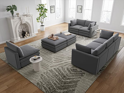Sectional Couches for Living Room L Shaped Cloud Couch with Ottoman Deep Plush 5 Seats Sofa Modern Sofa for Apartment
