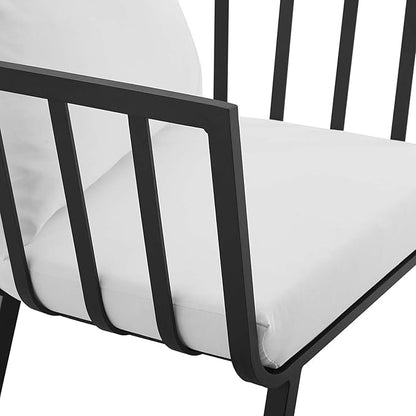 Modway Riverside Outdoor Furniture, Two Armchairs, Gray White