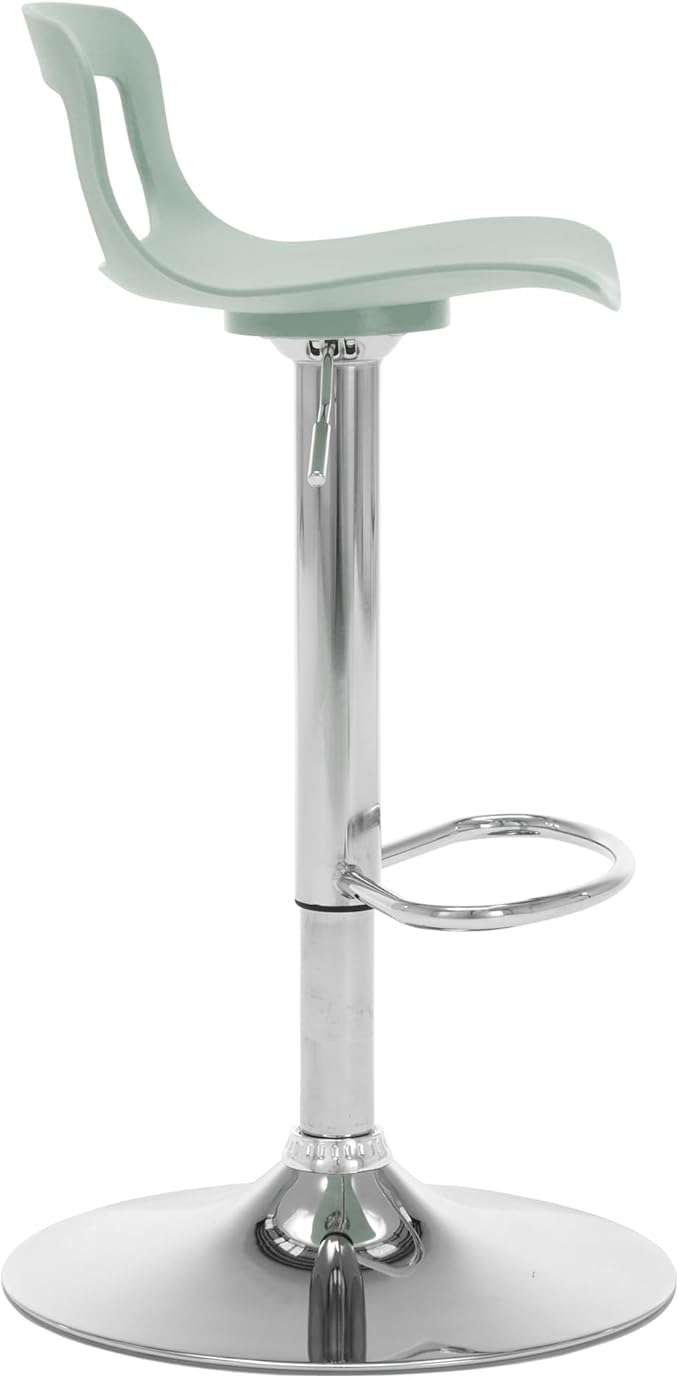 NOBPEINT Contemporary Chrome Air Lift Adjustable Swivel Bar Stool (6 Pieces, Mint Green)