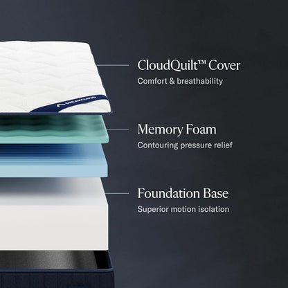 DreamCloud Classic 12" Full Mattress - Memory Foam (New Version) - 365 Night Trial - Fiberglass Free - Forever Warranty - Mattress in a Box - CertiPUR-US® Certified