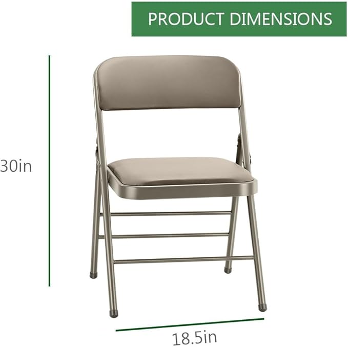 Amazing for less Pack of 4 (Fabric/Vinyl) Steel Frame Metal Foam Padded Folding Chairs (Black, Gray, White)