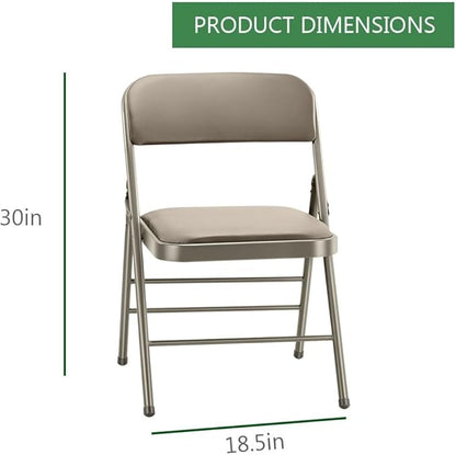 Amazing for less Pack of 4 (Fabric/Vinyl) Steel Frame Metal Foam Padded Folding Chairs (Black, Gray, White)
