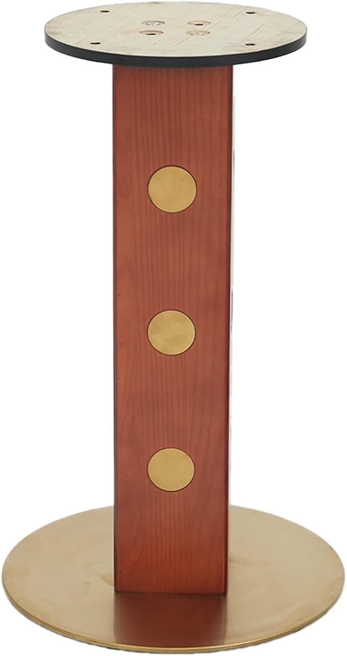 Sintered Stone Office Table - 33.5" Round Surface for Small Offices (Red Leg and Pandora Top, 1 Table Only)