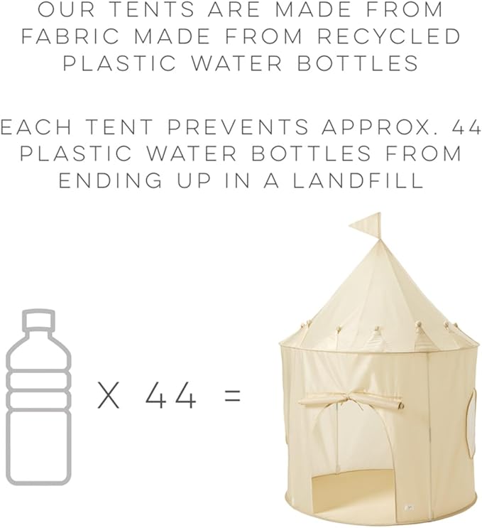 3 Sprouts Kids Play Tent - Sustainable Recycled Fabric – Fun Spacious Childs Playhouse for Indoor Games for Boys & Girls - Durable Fort Pop Up House for Toddlers & Children Age 3-10 - Blueberry Ivory