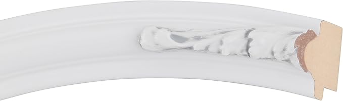 OVALCREST Oval Beveled Wall Mirror for Home Decor - Florence Style - Linen White - 24" x 20"