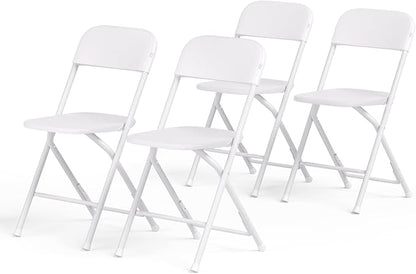 Magshion Plastic Folding Chairs 10 Pack White Foldable Dinning Chairs for Wedding Parties Event Outdoor Indoor Lightweight Chair 330lbs Capacity