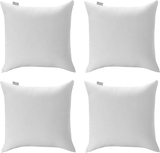 Acanva 26x26 Throw Pillow Inserts Set of 2, Premium Polyester Fiber Fill Square Sham Stuffer Cushion for Sofa, Bed, Couch and Chair, Machine Washable, 26x26 Inch(for 24x24 Cover), White 2 Count