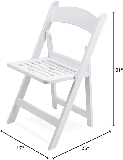 EventStable Titan PRO Resin Folding Chair - 4 Pack Slatted Seat for Weddings Parties Indoor/Outdoor Lightweight