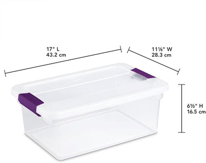 Sterilite 12-Pack 15 Quart ClearView Latch Box, Stackable Organizer Bins with Latching Lids - Clear Plastic Organization Containers for Closet, Bedroom, Shelving Units and Everyday Home Storage