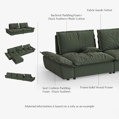 POVISON Oversized Modular Sectional Sailboat Sofa for Living Room with Adjustable Backrest Sectional Couches Large Deep Sofa Set 3 Seats Big with Ottoman Comfy Cloud Couch for House Office