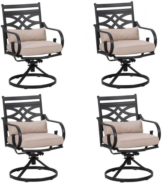 Sophia and William Patio Swivel Dining Chairs Set of 4, Outdoor Metal Armchairs, Outdoor Dining Chairs