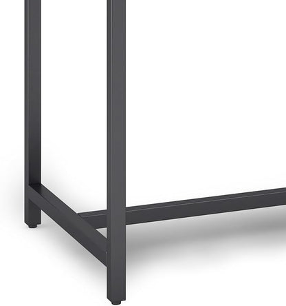SIMPLIHOME Banting Desk - 60-Inch Wide Solid Hardwood and Metal Writing Desk in White, Modern Industrial Home Office Computer Table for Study with 2 Drawers and Flip-Down Keyboard Tray
