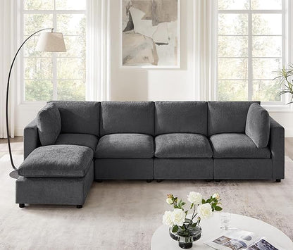 VANOMi Modular Sectional Sofa Convertible Sofa Couch with Ottoman Sectional Sofas for Living Room Small Apartments Gary