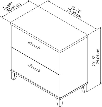 Pemberly Row Modern Lateral File Cabinet in Maple Cross - Eng Wood