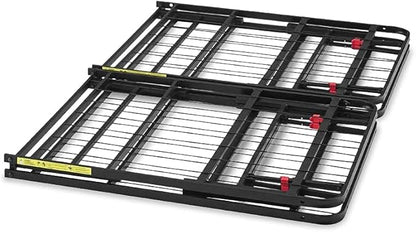 Amazon Basics Bed Frame with Storage, Foldable Metal Platform, Sturdy Steel, No Box Spring Needed, 14-inch High, Tool-Free Setup, Queen Size, Black