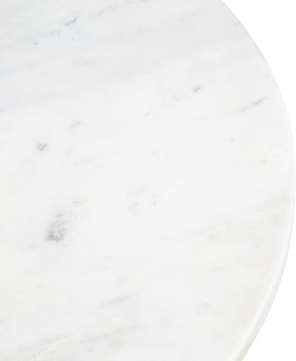 Kate and Laurel Tira Round Side Table, 14 x 14 x 24, White and Gray, Decorative Pedestal Style End Table for Use as a Bedroom Nightstand or Living Room Accent