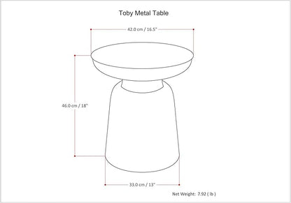 SIMPLIHOME Toby Metal Table - 17 inch Wide Solid Iron Drum Accent Table in Antique Copper, Industrial Side or End Table for Living Room, Bedroom or Entryway with Sculptural Design, Assembled