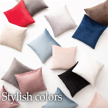 lalaLOOM Velvet Throw Pillow Covers, Set of 2, 20x20 Decorative Square Pillows Home Decor, Soft Accent Cases, Silky Machine Washable Pillowcases for Sofa, Couch, Bedroom, Living Room, Taupe