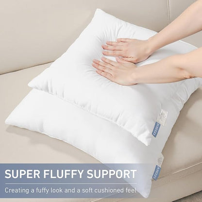 Leeden 24x24 Pillow Inserts, 24 Inch Decorative Throw Pillow Inserts, Soft Fluffy Square Throw Pillows for Couch, Sofa, Bed, and Home Decor White Cushion Pack of 2