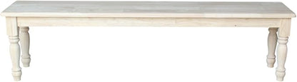International Concepts BE-72S Shaker Style Bench, Unfinished