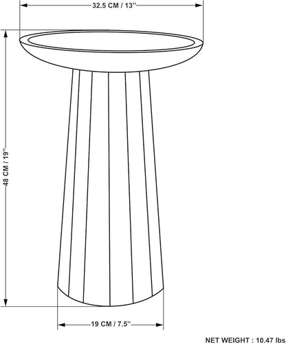 SIMPLIHOME Dayton Solid Mango Wood 13 Inch Wide Round Contemporary Wooden Accent Table in Natural, Fully Assembled, for The Living Room and Bedroom