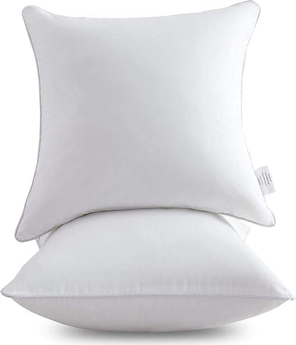Leeden 24 x 24 Pillow Inserts (Set of 2) - Throw Pillow Inserts with 100% Cotton Cover - 24 Inch Square Decorative Pillows for Sofa, Couch, Bed and Home Decor