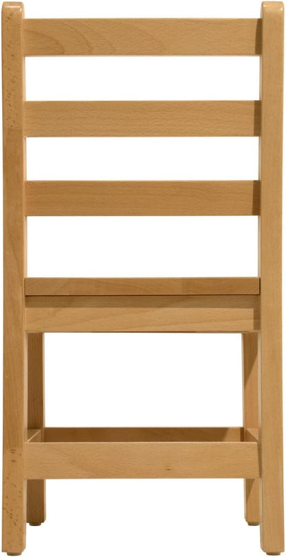 Kids Wooden Chair Set, Fully Assembled Youth Ladderback Wood Chairs for Children, 15" Seat Height for Ages 9-11 (Set of Two)