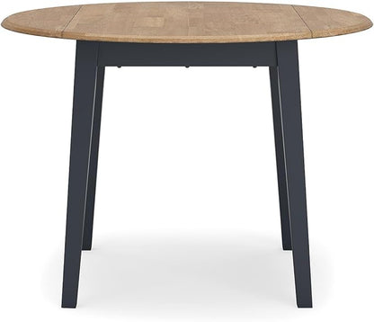 Signature Design by Ashley Gesthaven Modern Dining Drop Leaf Table with 4 Legs, Light Brown & Blue
