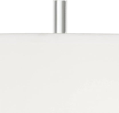 Possini Euro Design Cadence Modern Table Lamp 33" Tall with Round Riser Linear Clear Glass Rod White Linen Drum Shade for Bedroom Living Room House Home Bedside Nightstand Office Entryway Family
