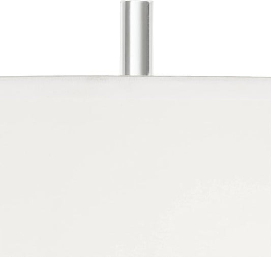 Possini Euro Design Cadence Modern Table Lamp 30" Tall with Square Black Marble Riser Linear Glass Rod White Linen Drum Shade for Bedroom Living Room Nightstand Bedside Night Stand Office Kids Room