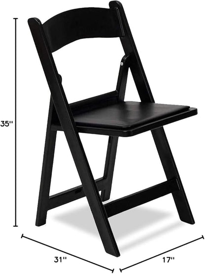 EventStable Titan PRO Resin Folding Chair - Black Indoor/Outdoor Lightweight Foldable Chair - Vinyl Padded Folding Chair for Weddings Parties Events - 100 Pack