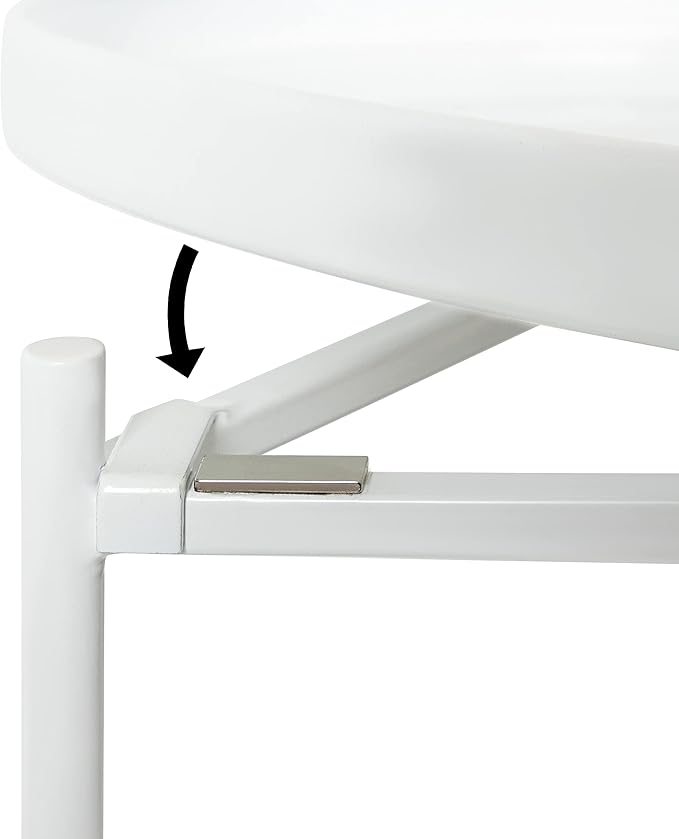Kate and Laurel Ulani Modern Nesting Side Table, Set of 2, White, Sophisticated Glam End Tables for Storage and Display