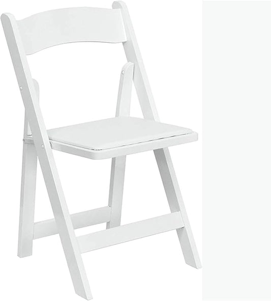 Flash Furniture Hercules Series Beechwood Folding Event Chairs with Padded Seats, Modern Wooden Folding Banquet Chairs, Set of 4, White