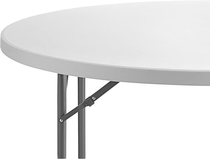 3 Pack! 60" Round Granite White Plastic Folding Banquet Table - Heavy Duty Party Table for Wedding and More