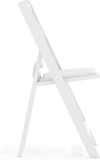 Flash Furniture HERCULES Kids Folding Chairs with Padded Seats | Set of 2 White Resin Folding Chair with Vinyl Padded Seat for Kids