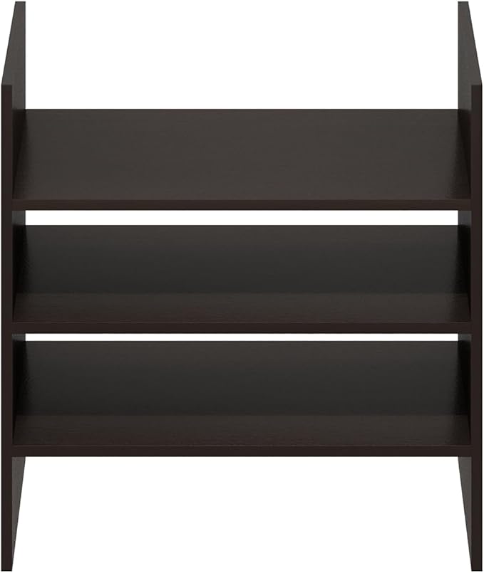 Furinno Cubicle Cube Insert, 3-Shelf Cube Organizer, Fits into Extra Thick Cubes, for Organizers and Storage, Dark Oak (Does not fit IKEA Kallax Shelving)